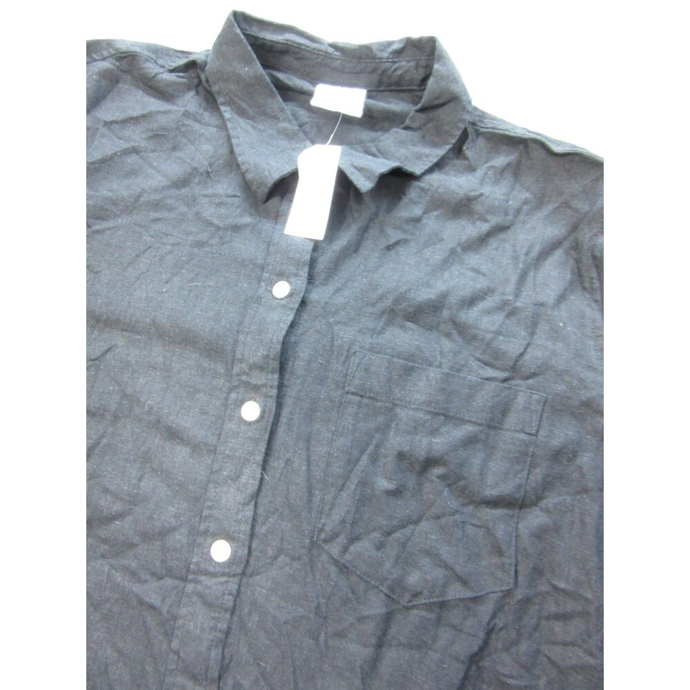 NWT GAP The Easy Shirt Women's Sz. XL Long Sleeve Button Front Black Linen Blend